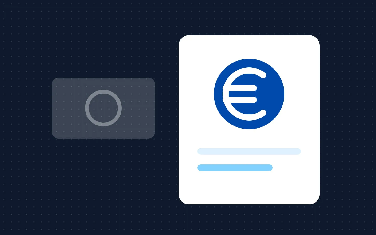 Abstract illustration: an invoice with a euro sign next to a leva note fading out